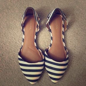Merona Striped Pointed Toe Flats